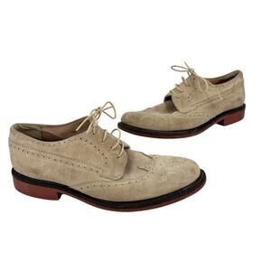 Crewcuts Oxford Shoes Boys Size 4 Beige Suede Leather Dress Lace Up